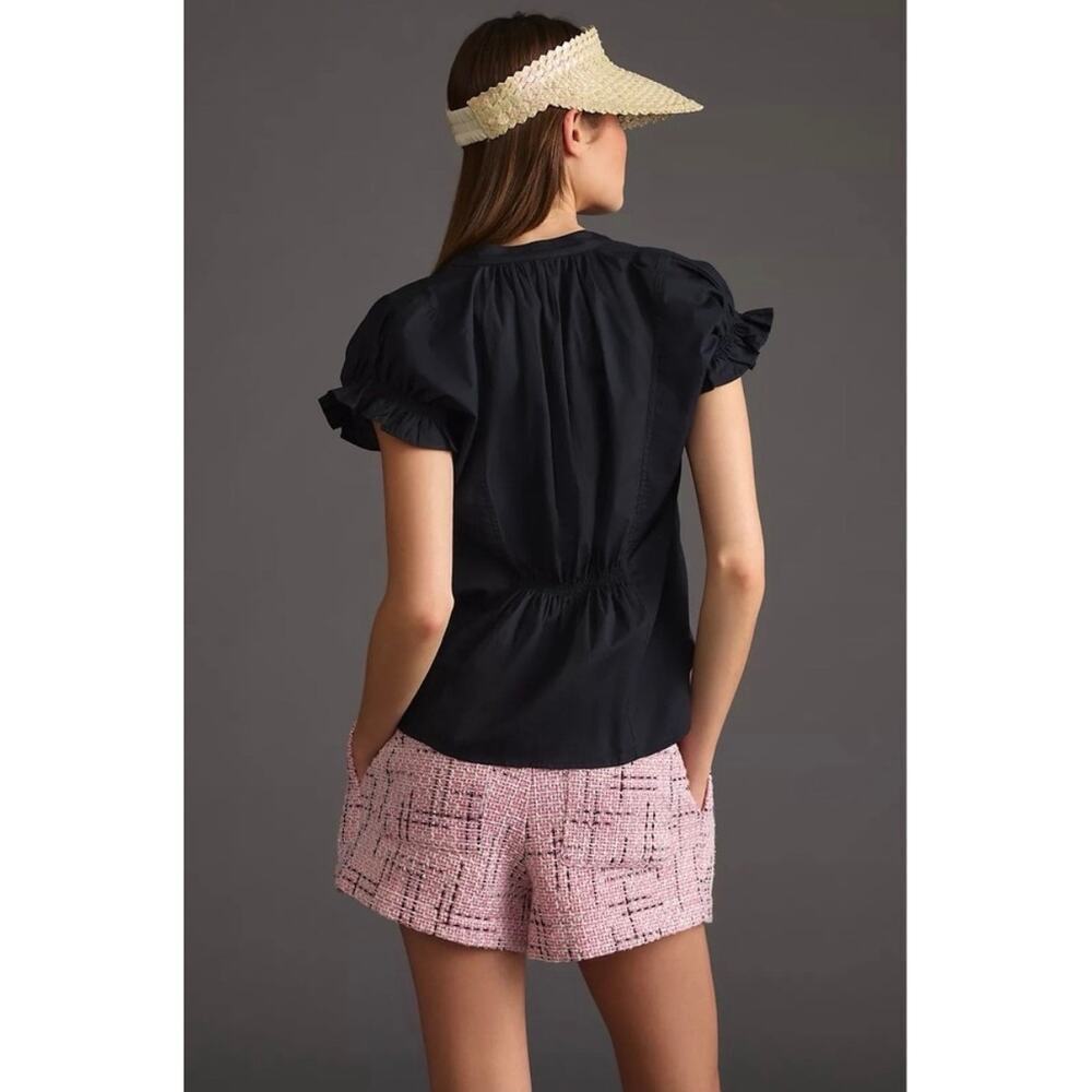 Anthropologie Pilcro The Tatum Flutter Sleeve Blouse: Poplin Edition Size Small - Picture 2 of 9